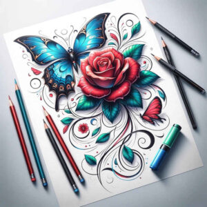 butterflies-moths-dragonflies tattoo design ideas clear edge wing veins for shin
