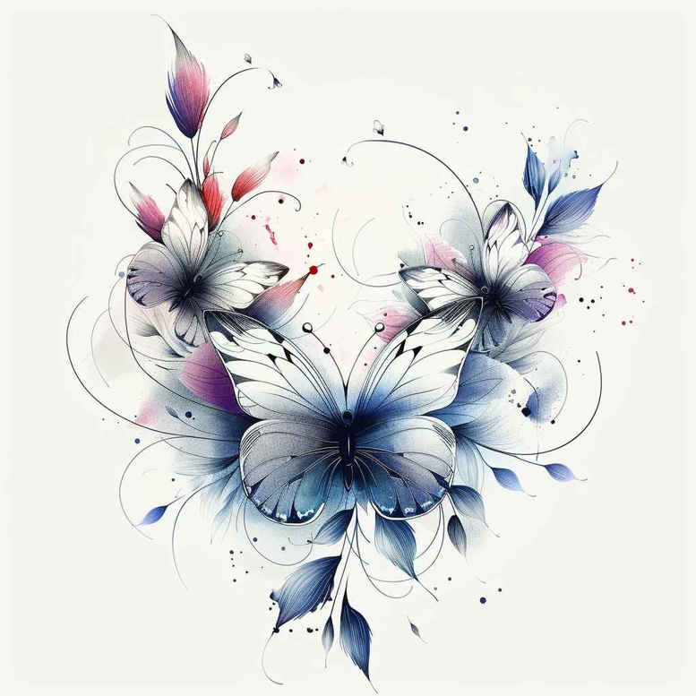 winged-dragonfly – tattoo design ideas free ai generated – neotraditional-bright-color – for-back-of-neck – Gallery: butterflies-moths-dragonflies-inkby-ai