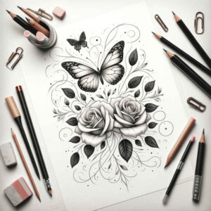 winged-dragonfly – tattoo design ideas free ai generated – surrealism-mysterious – for-wrist-side – Gallery: butterflies-moths-dragonflies-inkby-ai