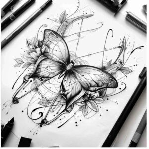 winged-dragonfly – tattoo design ideas free ai generated – surrealism-phantom – for-collarbone – Gallery: butterflies-moths-dragonflies-inkby-ai