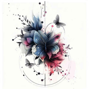 winged-insect – tattoo design ideas free ai generated – realism-mirrored-effect – for-full-back – Gallery: butterflies-moths-dragonflies-inkby-ai