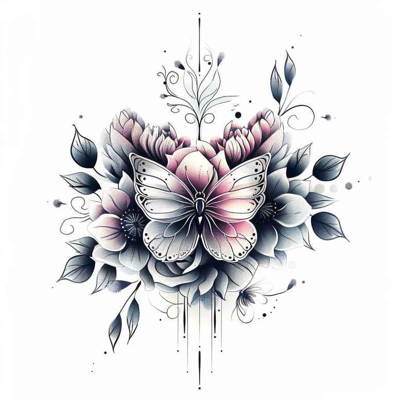 winged-moth – tattoo design ideas free ai generated – surrealism-floating-elements – for-wrist-side – Gallery: butterflies-moths-dragonflies-inkby-ai