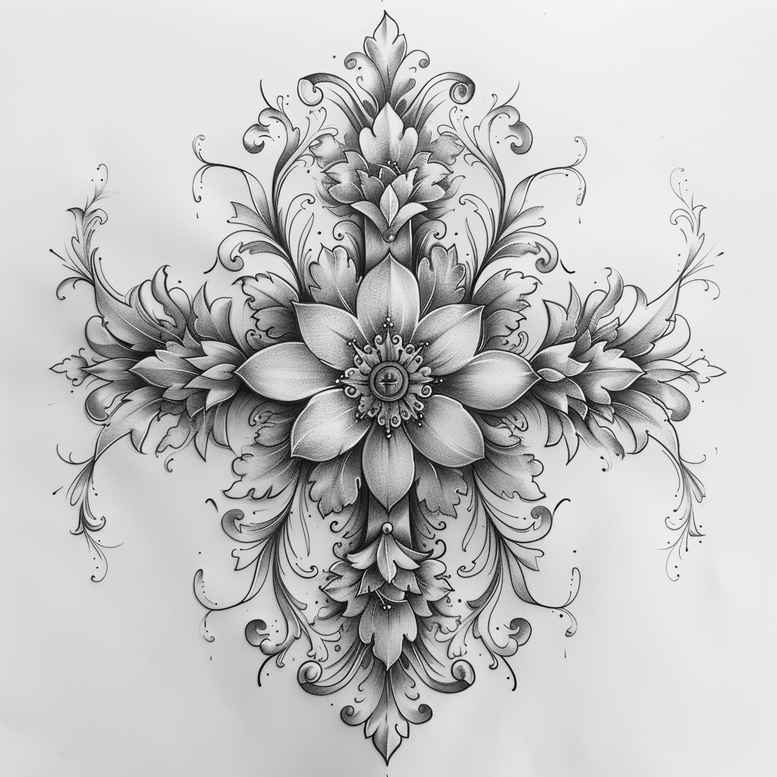 3d-cross-tattoo – tattoo design ideas free ai generated – neotraditional-classic-motifs – for-shoulder – Gallery: crosses-inkby-ai
