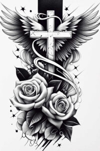 arm-cross-tattoo – tattoo design ideas free ai generated – realism-vivid-detail – for-biceps – Gallery: crosses-inkby-ai