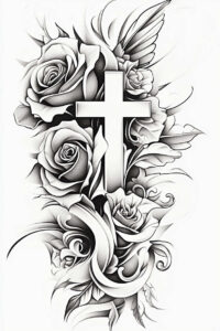 artistic-cross-tattoo – tattoo design ideas free ai generated – realism-smooth-gradients – for-hand – Gallery: crosses-inkby-ai