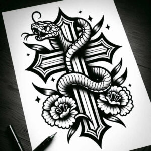 celestial-protector – tattoo design ideas free ai generated – realism-depth-illusion – for-heel – Gallery: crosses-inkby-ai