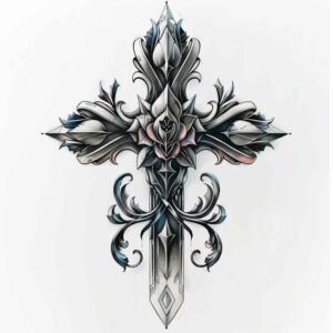 celtic-cross-tattoo – tattoo design ideas free ai generated – neotraditional-modern-classic – for-calf – Gallery: crosses-inkby-ai