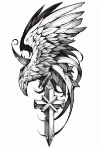 celtic-cross-tattoo – tattoo design ideas free ai generated – neotraditional-refined-lines – for-scapula – Gallery: crosses-inkby-ai