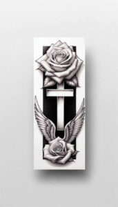 christian-cross-tattoo – tattoo design ideas free ai generated – neotraditional-enhanced-color – for-ribs – Gallery: crosses-inkby-ai