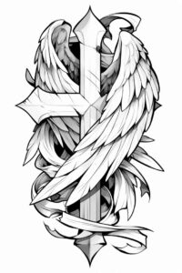 christian-cross-tattoo – tattoo design ideas free ai generated – realism-tactile-shading – for-neck – Gallery: crosses-inkby-ai