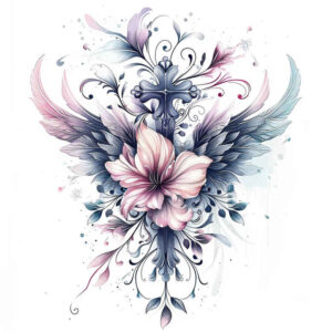 christian-cross-tattoo – tattoo design ideas free ai generated – surrealism-enigmatic-light – for-triceps – Gallery: crosses-inkby-ai