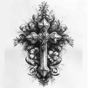 cross-tattoo – tattoo design ideas free ai generated – realism-photo-realistic – for-arm – Gallery: crosses-inkby-ai