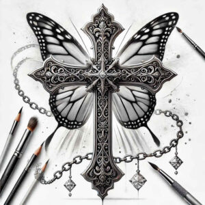 cross-tattoo – tattoo design ideas free ai generated – realism-photo-realistic – for-arm – Gallery: crosses-inkby-ai