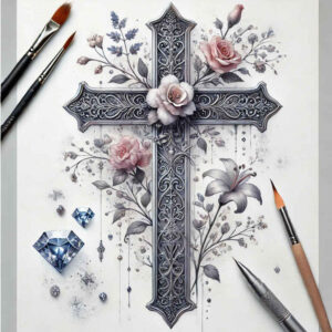 cross-tattoo – tattoo design ideas free ai generated – realism-photo-realistic – for-arm – Gallery: crosses-inkby-ai