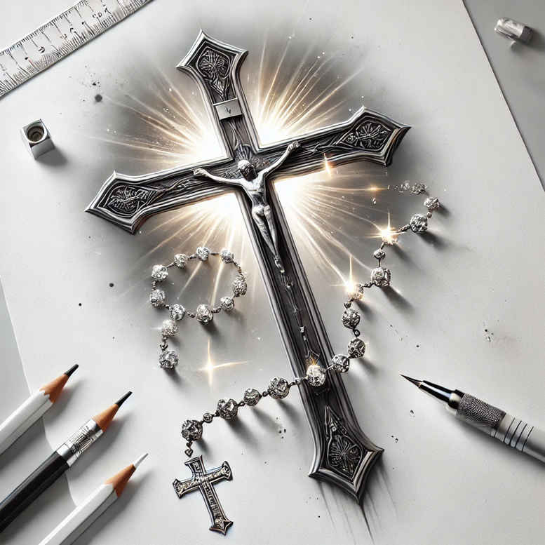 cross-tattoo – tattoo design ideas free ai generated – realism-photo-realistic – for-arm – Gallery: crosses-inkby-ai
