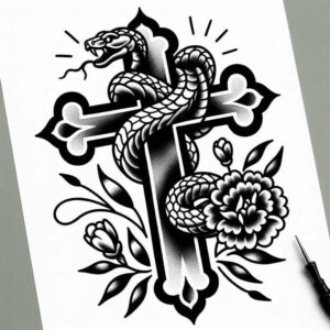 cross-tattoo – tattoo design ideas free ai generated – realism-photo-realistic – for-arm – Gallery: crosses-inkby-ai