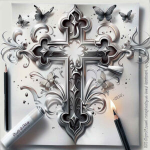 cross-tattoo – tattoo design ideas free ai generated – realism-photo-realistic – for-arm – Gallery: crosses-inkby-ai