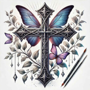 cross-tattoo – tattoo design ideas free ai generated – realism-photo-realistic – for-arm – Gallery: crosses-inkby-ai