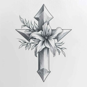 cross-tattoos – tattoo design ideas free ai generated – neotraditional-color-richness – for-stomach – Gallery: crosses-inkby-ai