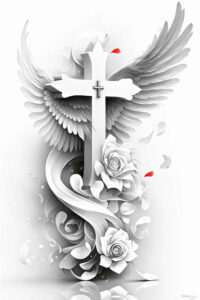 cross-tattoos – tattoo design ideas free ai generated – surrealism-unconscious-imagery – for-upper-arm – Gallery: crosses-inkby-ai