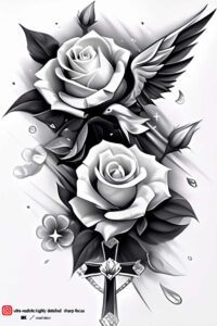 cross-with-circle – tattoo design ideas free ai generated – realism-depth-perception – for-shin – Gallery: crosses-inkby-ai