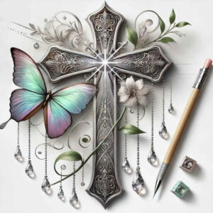 cross-with-inscription – tattoo design ideas free ai generated – realism-true-to-life – for-chest – Gallery: crosses-inkby-ai