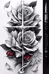 cross-with-light – tattoo design ideas free ai generated – neotraditional-modern-classic – for-inner-arm – Gallery: crosses-inkby-ai