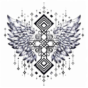 cross-with-shadow – tattoo design ideas free ai generated – realism-tactile-shading – for-lower-arm – Gallery: crosses-inkby-ai