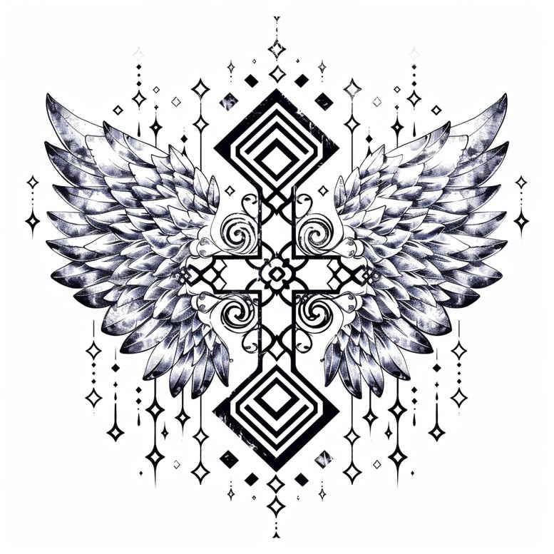 cross-with-shadow – tattoo design ideas free ai generated – realism-tactile-shading – for-lower-arm – Gallery: crosses-inkby-ai