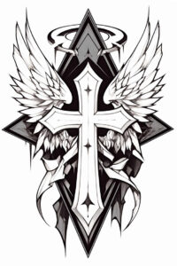 cross-with-symbol – tattoo design ideas free ai generated – realism-natural-luminosity – for-foot – Gallery: crosses-inkby-ai