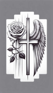 cross-with-symbol – tattoo design ideas free ai generated – realism-sharp-focus – for-hip – Gallery: crosses-inkby-ai