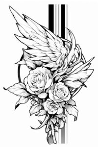 decorative-cross-tattoo – tattoo design ideas free ai generated – neotraditional-color-overlays – for-upper-thigh – Gallery: crosses-inkby-ai