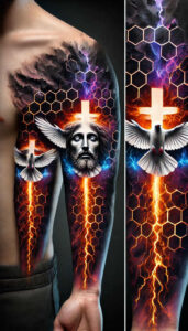 decorative-cross-tattoo – tattoo design ideas free ai generated – neotraditional-precise-lines – for-side – Gallery: crosses-inkby-ai