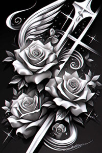 decorative-cross-tattoo – tattoo design ideas free ai generated – realism-soft-contrast – for-nape – Gallery: crosses-inkby-ai