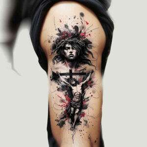 decorative-cross-tattoo – tattoo design ideas free ai generated – surrealism-vivid-hallucination – for-stomach – Gallery: crosses-inkby-ai