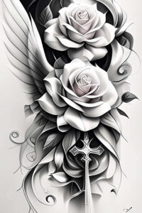 faith-symbol-tattoo – tattoo design ideas free ai generated – neotraditional-clean-fill – for-arm – Gallery: crosses-inkby-ai