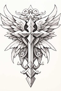 finger-cross-tattoo – tattoo design ideas free ai generated – realism-surface-complexity – for-thigh – Gallery: crosses-inkby-ai