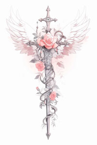 finger-cross-tattoo – tattoo design ideas free ai generated – surrealism-fluid-motion – for-foot – Gallery: crosses-inkby-ai