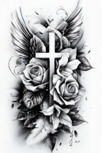 gothic-cross-tattoo – tattoo design ideas free ai generated – realism-natural-blush – for-inner-arm – Gallery: crosses-inkby-ai