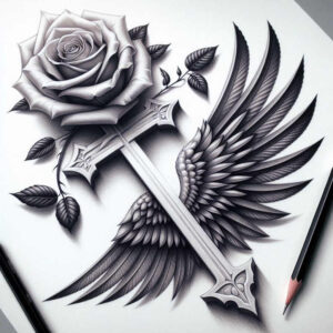 maltese-cross-tattoo – tattoo design ideas free ai generated – realism-realistic-contrast – for-scapula – Gallery: crosses-inkby-ai