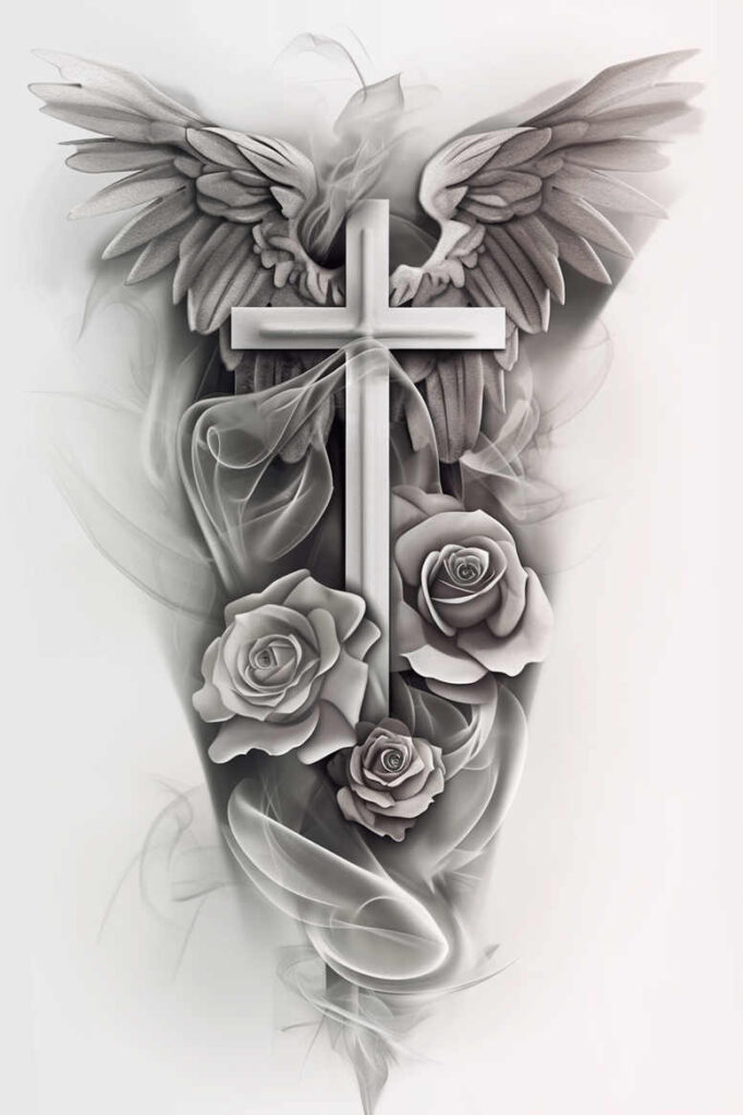 maltese-cross-tattoo – tattoo design ideas free ai generated – surrealism-distorted-perspective – for-inner-arm – Gallery: crosses-inkby-ai