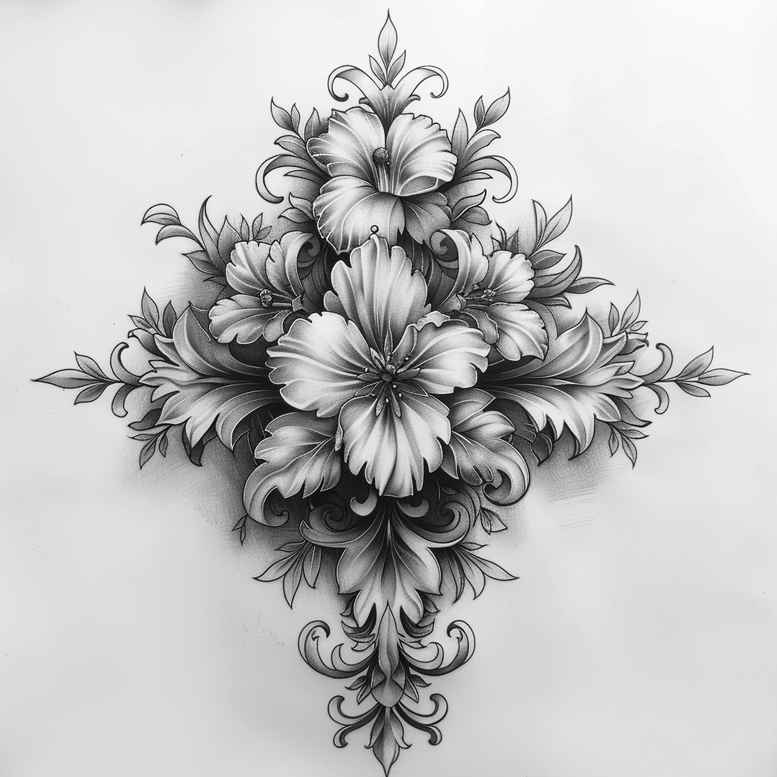 maltese-cross-tattoo – tattoo design ideas free ai generated – surrealism-unreal – for-shoulder-blade – Gallery: crosses-inkby-ai