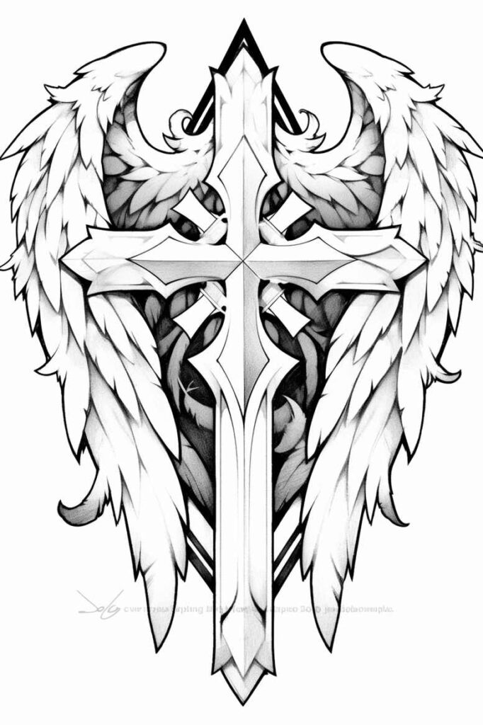 minimalist-cross-ink – tattoo design ideas free ai generated – neotraditional-clean-lines – for-lower-back – Gallery: crosses-inkby-ai