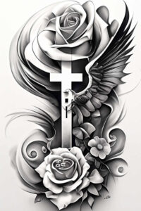 minimalist-cross-ink – tattoo design ideas free ai generated – surrealism-unearthly – for-wrist-side – Gallery: crosses-inkby-ai