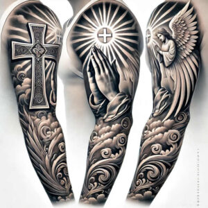 minimalist-cross-tattoo – tattoo design ideas free ai generated – neotraditional-enhanced-shading – for-foot – Gallery: crosses-inkby-ai