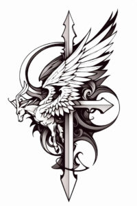 neck-cross-tattoo – tattoo design ideas free ai generated – neotraditional-soft-blending – for-wrist – Gallery: crosses-inkby-ai