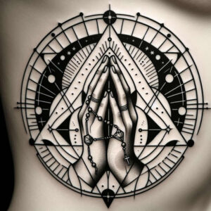 neck-cross-tattoo – tattoo design ideas free ai generated – realism-clean-whites – for-abdomen – Gallery: crosses-inkby-ai