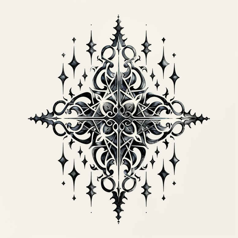 neck-cross-tattoo – tattoo design ideas free ai generated – surrealism-unearthly – for-spine – Gallery: crosses-inkby-ai