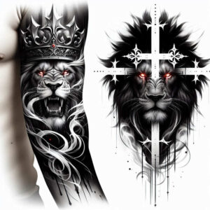 ornamental-cross-tattoo – tattoo design ideas free ai generated – neotraditional-artful-color – for-knee – Gallery: crosses-inkby-ai