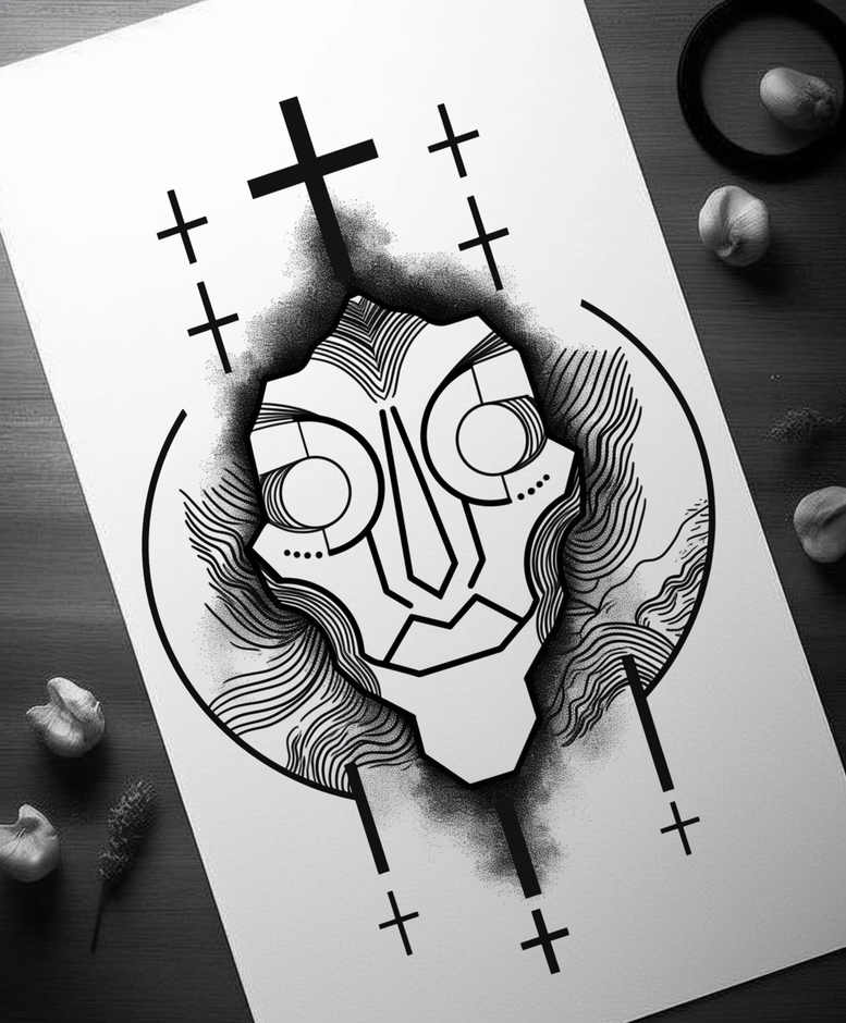 ornamental-cross-tattoo – tattoo design ideas free ai generated – surrealism-enigmatic-light – for-ankle – Gallery: crosses-inkby-ai
